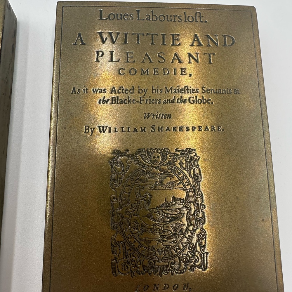Vintage 2 brass printing plates A Midsummer Night's Dream & Love's Labour's Lost - Picture 3 of 9